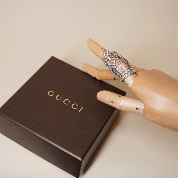 Gucci Jewelry - Gucci Silver Crystal Embellished Ring